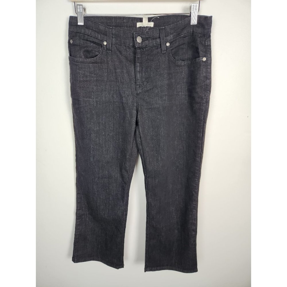 Eileen Fisher Women's Sz. 8 Black Crop Straight Leg Denim Jeans